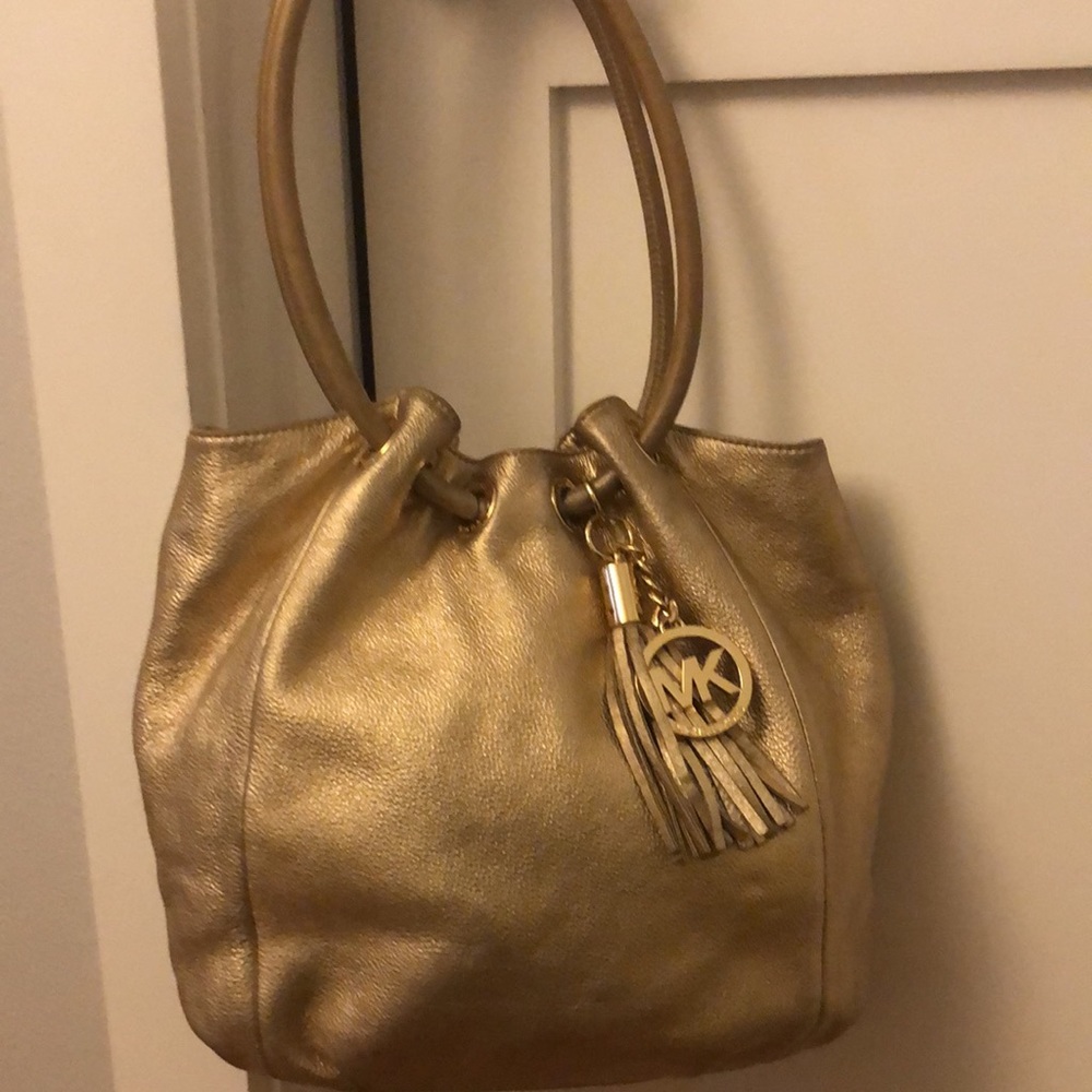 Michael Kors metallic gold handbag
